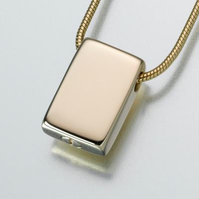 gold vermeil slide rectangle cremation pendant necklace